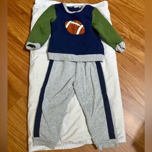 Toddler Football Sweatshirt & Jogger Set - Navy, Olive, Gray